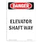 Signmission Safety Sign, OSHA Danger, 24" Height, Portrait Elevator Shaft Way, Portrait OS-DS-D-1824-V-1202 - alternate 1